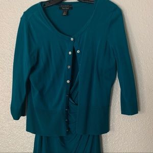 Teal work tank and sweater - matching